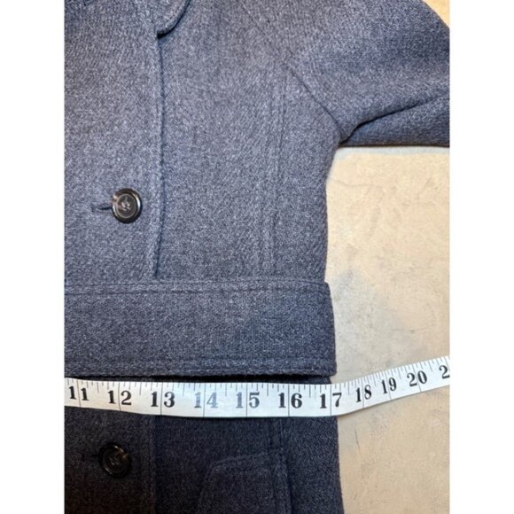 J.Crew Stadium Cloth Nello Gori Gray Wool Blend Belted Trench Coat - Picture 12 of 13